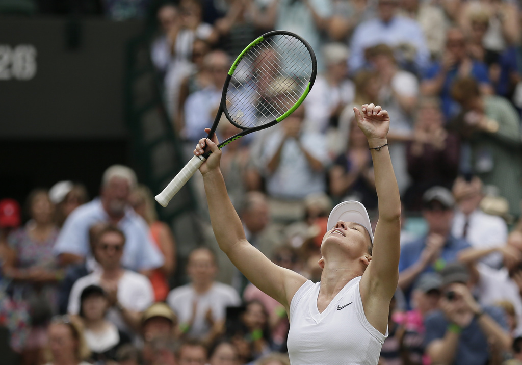 Simona Halep a battu l'Ukrainienne Barbora Strycova jeudi en demi-finale de Wimbledon.