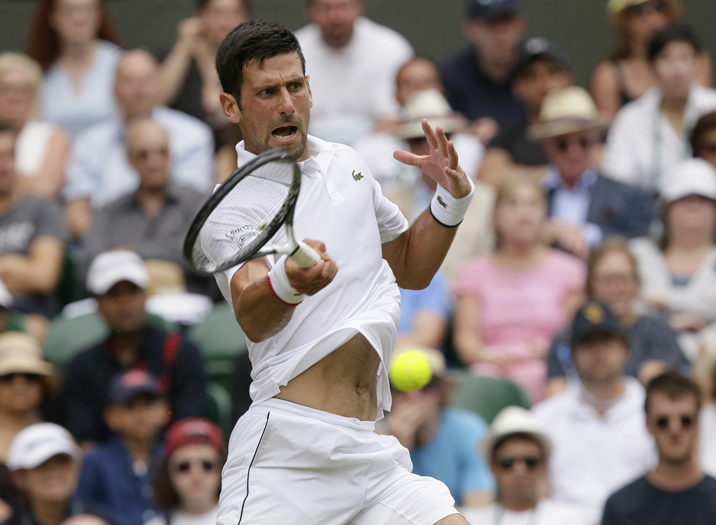 Novak Djokovic s'est imposé en trois sets face à David Goffin en quarts de finale de Wimbledon.