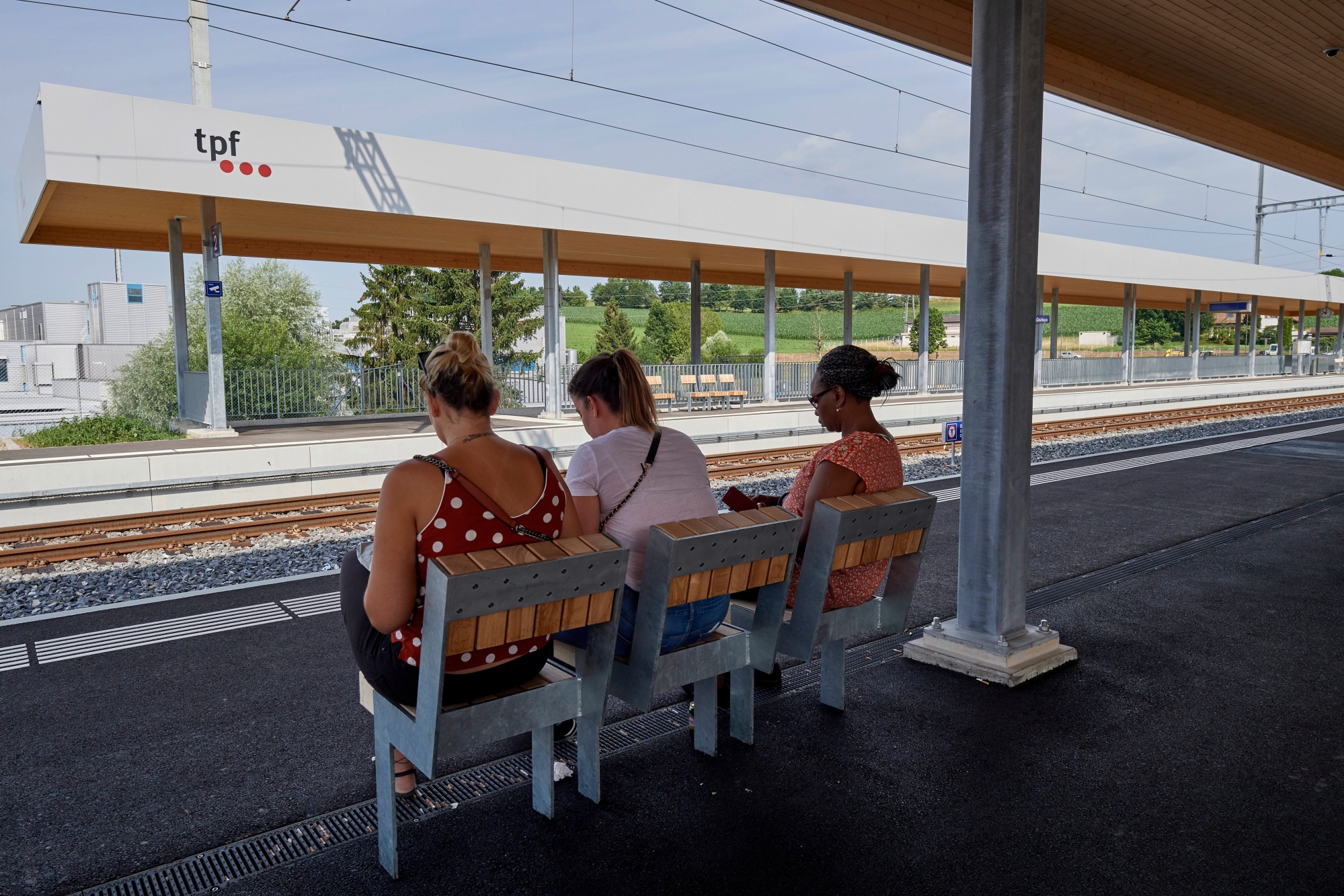 Neuer tpf Bahnhof. 
Foto: FN / Charles Ellena, Courtepin, 03.07.2019 tpf Courtepin