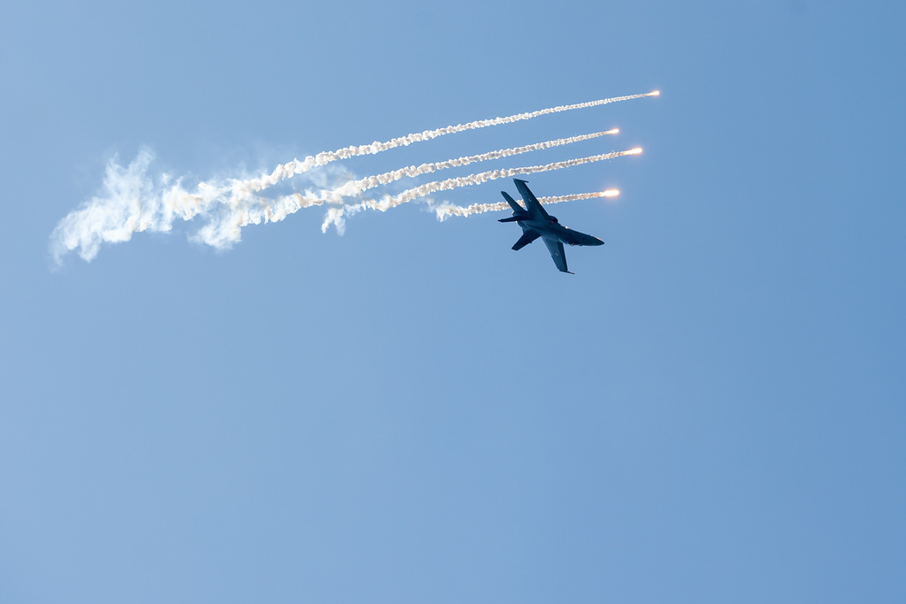 A midi, la Patrouille suisse a livré un show aérien.