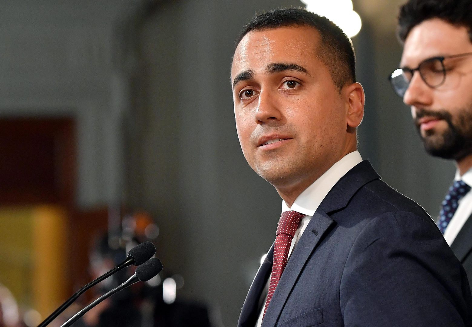 epa07786088 Movimento 5 Stelle leader Luigi Di Maio addresses the media after a meeting with Italian President Sergio Mattarella at the Quirinale Palace for the first round of formal political consultations following the resignation of Prime Minister Giuseppe Conte in Rome, Italy, 22 August 2019.  EPA/ETTORE FERRARI ITALY  GOVERNMENT CRISIS