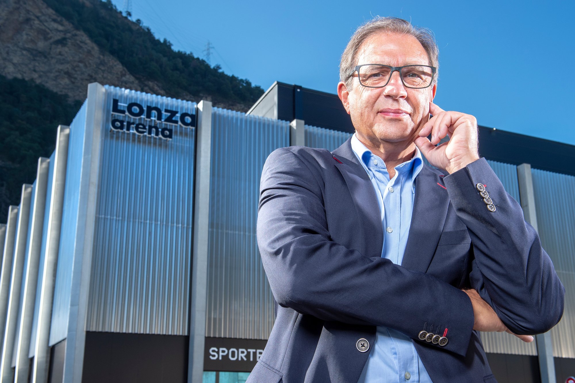 Viège - 12 septembre 2019 - Lonza Arena - Norbert Eyer, président du conseil d'administration du HC Viège.