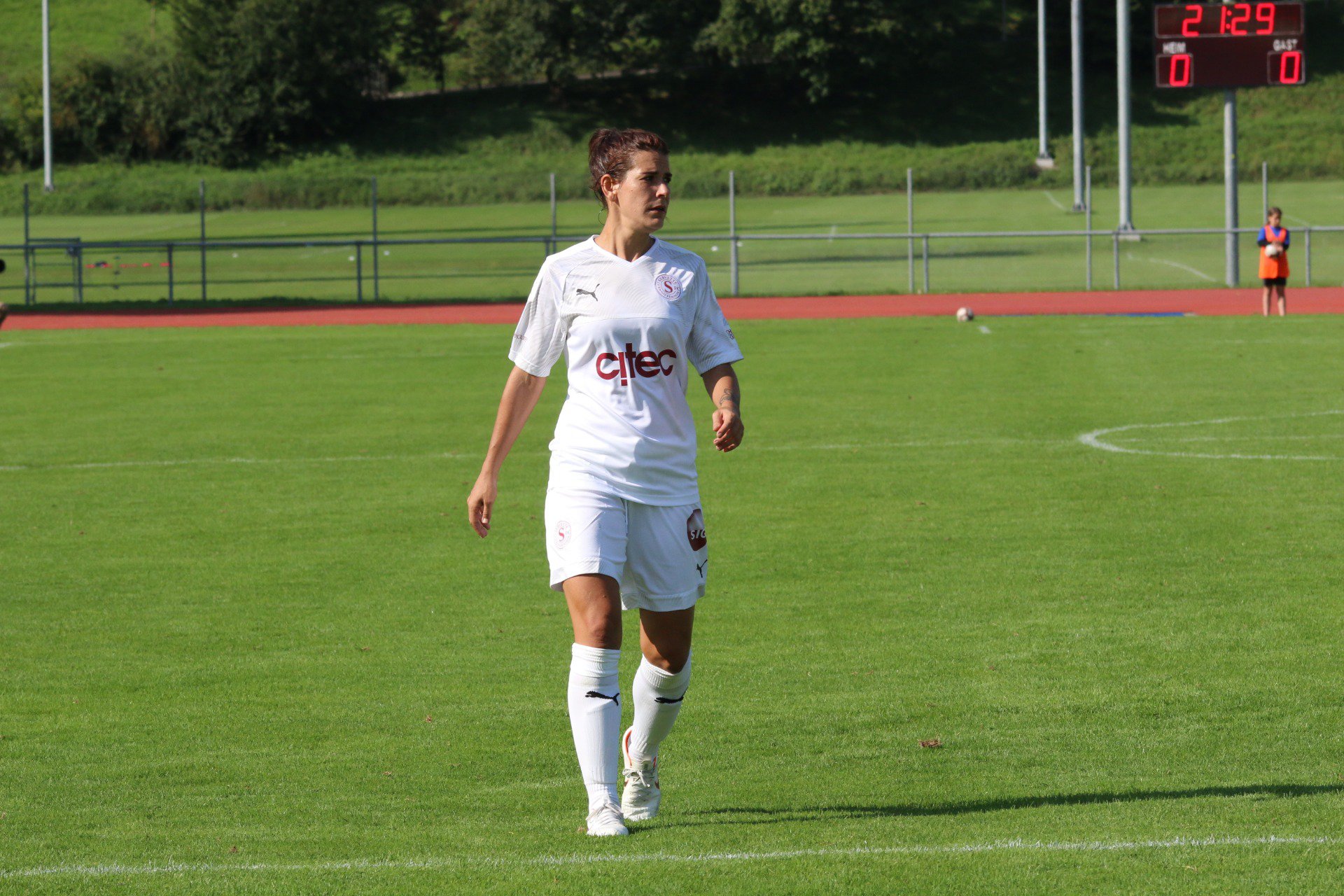 Valérie Gillioz sous le maillot du Servette FC.