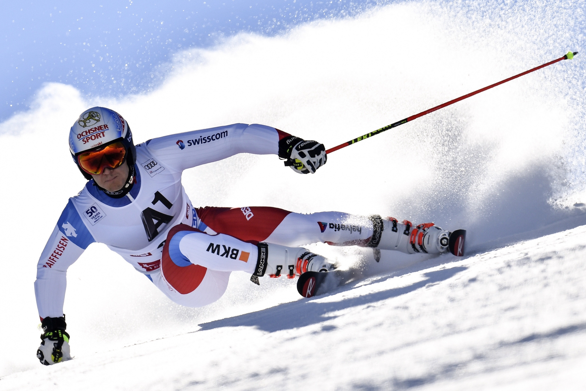 Loïc Meillard à Sölden en 2016. Depuis, lui et les skieurs de Coupe du monde n’ont plus pu concourir lors du géant d’ouverture de saison.