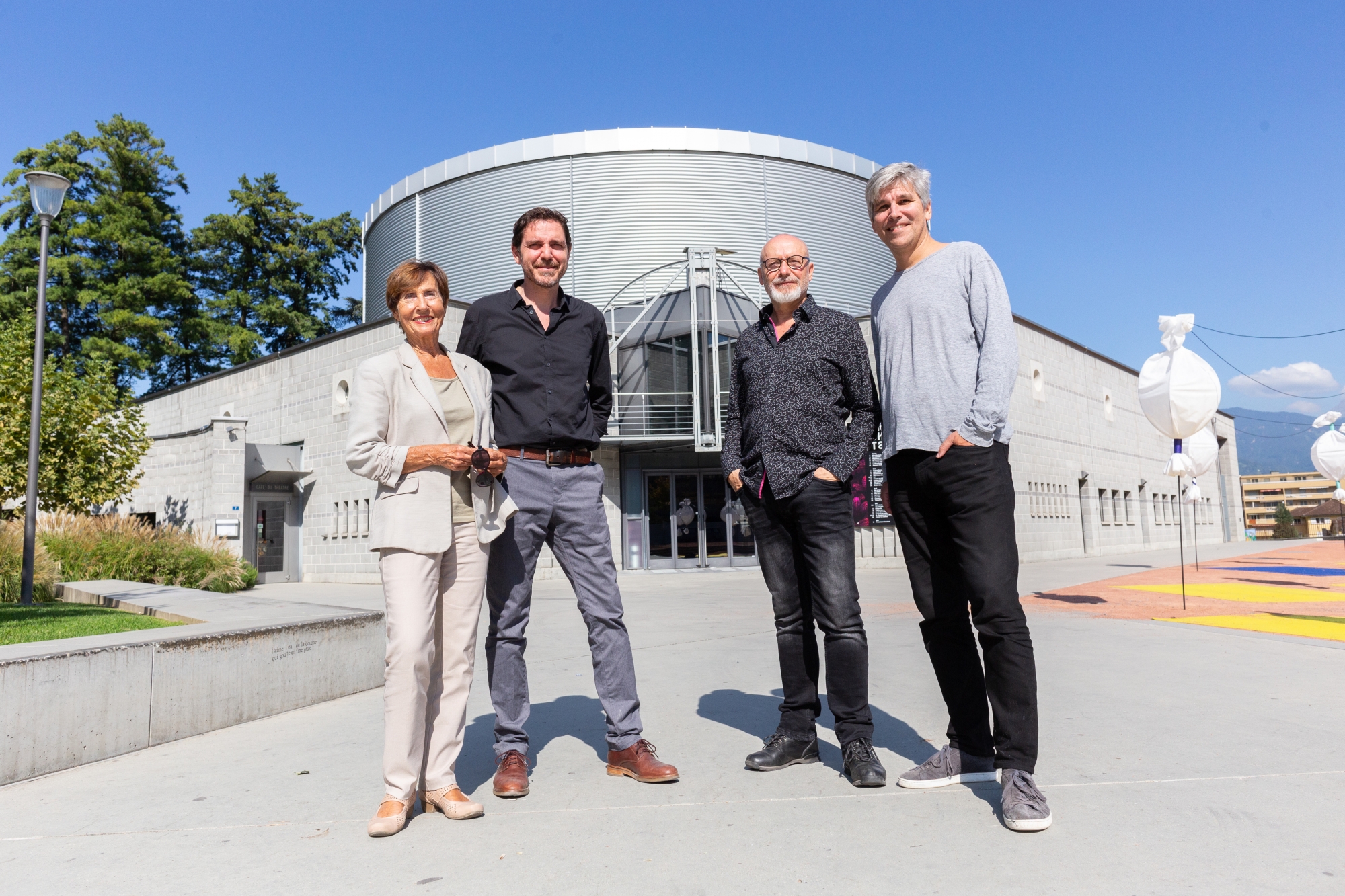 Christiane Vincent, Mathieu Menghini, Denis Alber et Lorenzo Malaguerra ont eu plaisir à se retrouver pour évoquer le Crochetan.