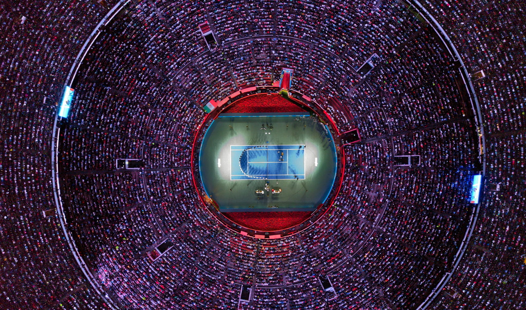 Le record n'a pas été officialisé par la Fédération internationale de tennis. Mais cette vue aérienne est tout simplement bluffante.