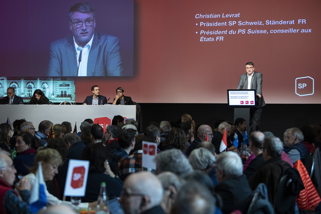 Christian Levrat s'est exprimé ce samedi lors de l'assemblée des délégués du Parti socialiste à Berne.