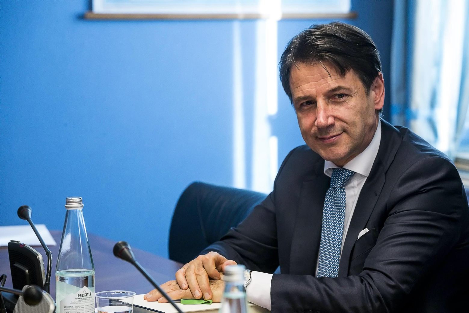 Italian Premier Giuseppe Conte sits before testifying behind closed doors to COPASIR (Italian parliamentary intelligence committee) about a meeting between United States Attorney General William Barr and Italian intelligence, in Rome, Wednesday, Oct. 23, 2019. Media reports have indicated that Conte authorized the contacts -- one in August and one in September -- in violation of protocol. (Angelo Carconi/ANSA via AP) Italy US Intellligence