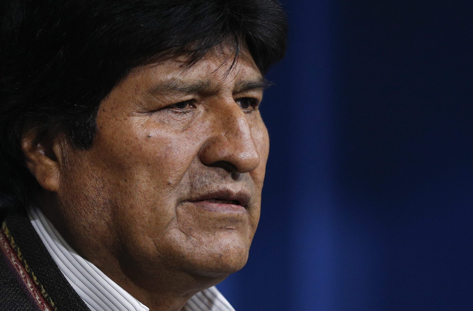 Bolivia's President Evo Morales looks on during a press conference in La Paz, Bolivia, Sunday, Nov. 10, 2019. Morales calls for new elections in Bolivia following the release of a preliminary report by the Organization of American States (OAS) that found irregularities in the October 20 vote. (AP Photo/Juan Karita)
Evo Morales Bolivia Elections