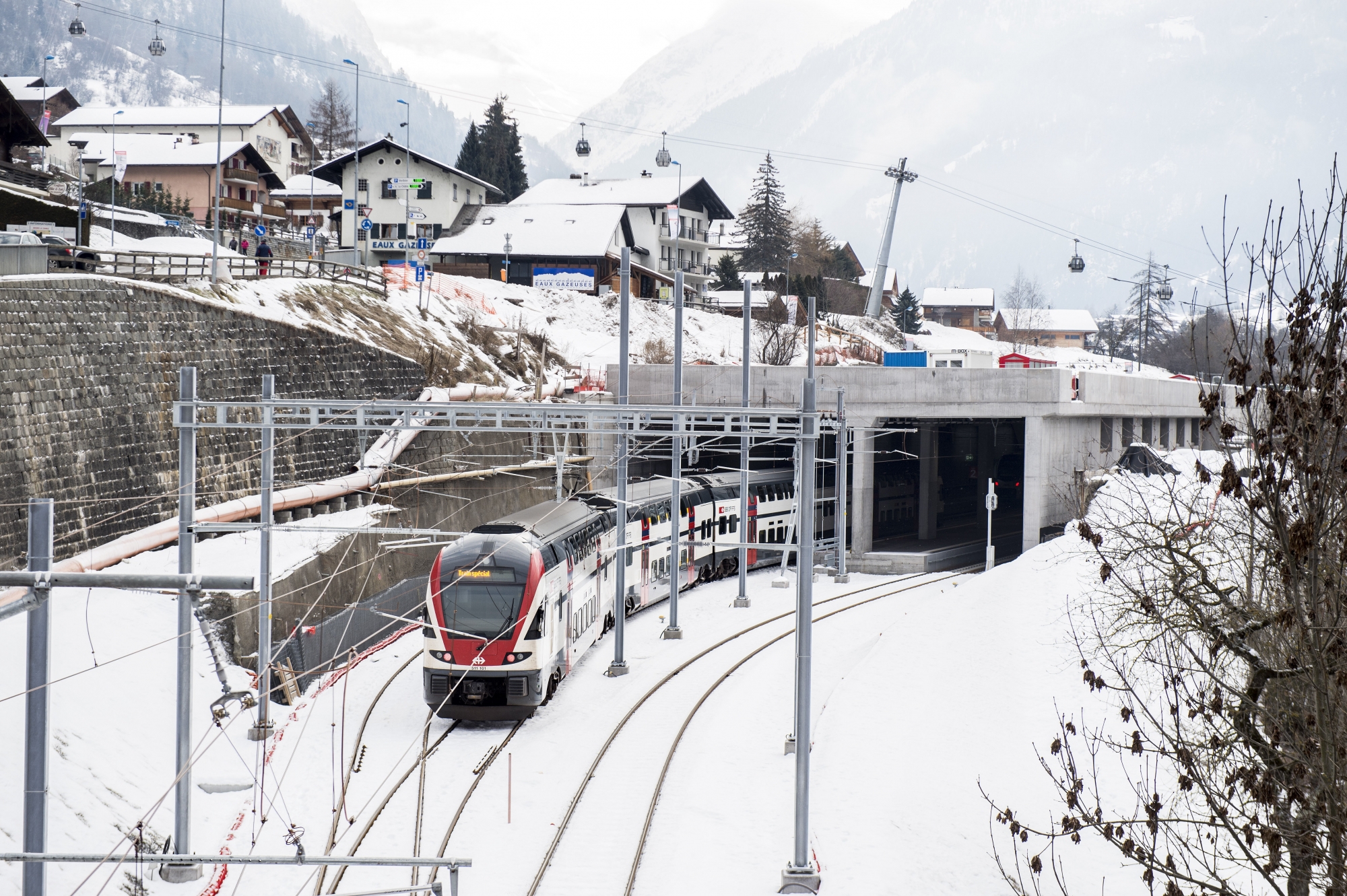 Dès le 21 décembre, le Verbier Express circulera les samedis et dimanches entre Genève-Aéroport et Le Châble (photo).