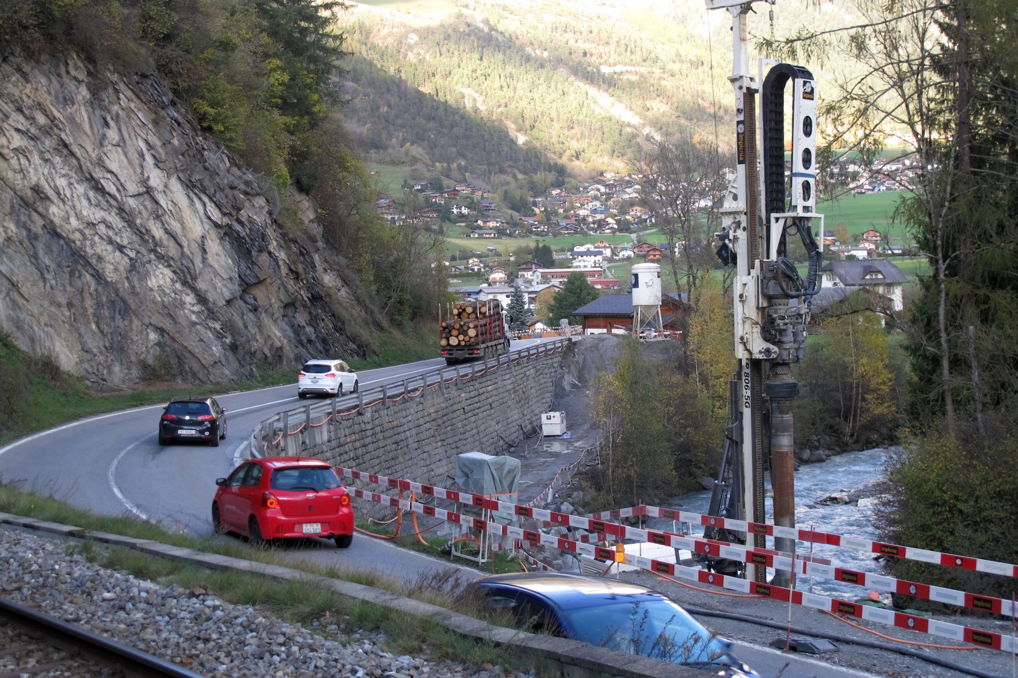 Le chantier en cours à la sortie de Sembrancher est le dernier piloté par le Service valaisan de la mobilité sur l'axe du Grand-Saint-Bernard.