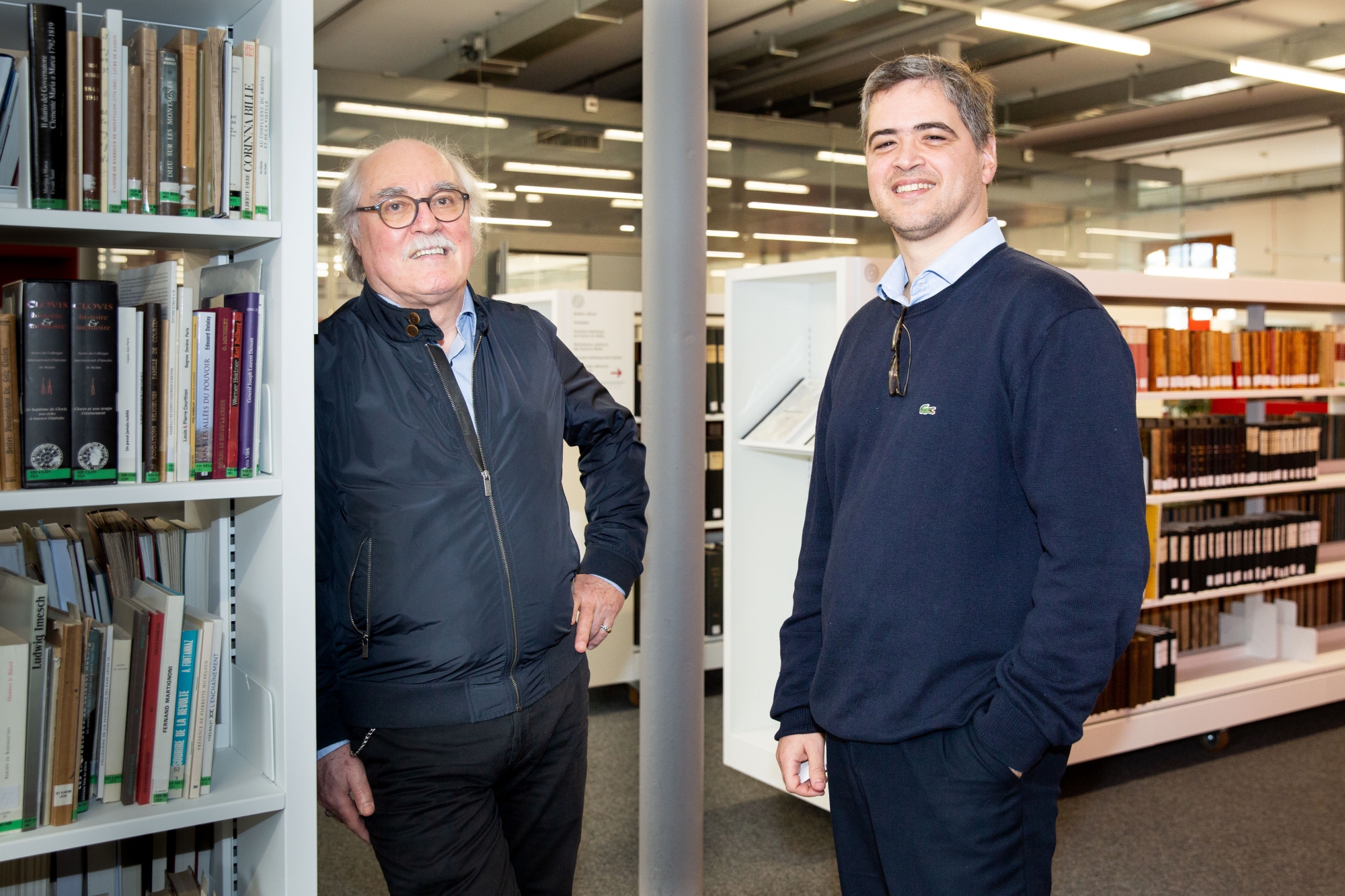 Frank Garbely, biographe de César Ritz, et Agustin Addy, descendant d'un migrant valaisan, ont évoqué des facettes peu connues de l'émigration valaisanne, samedi à la Médiathèque de Sion.