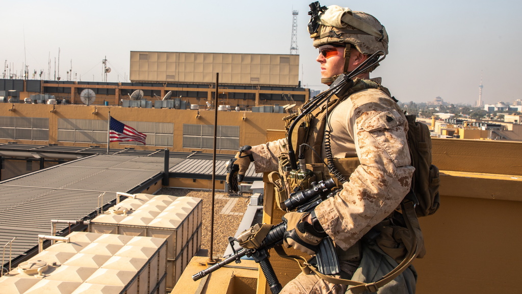 La base irakienne abritait des soldats américains. (illustration)