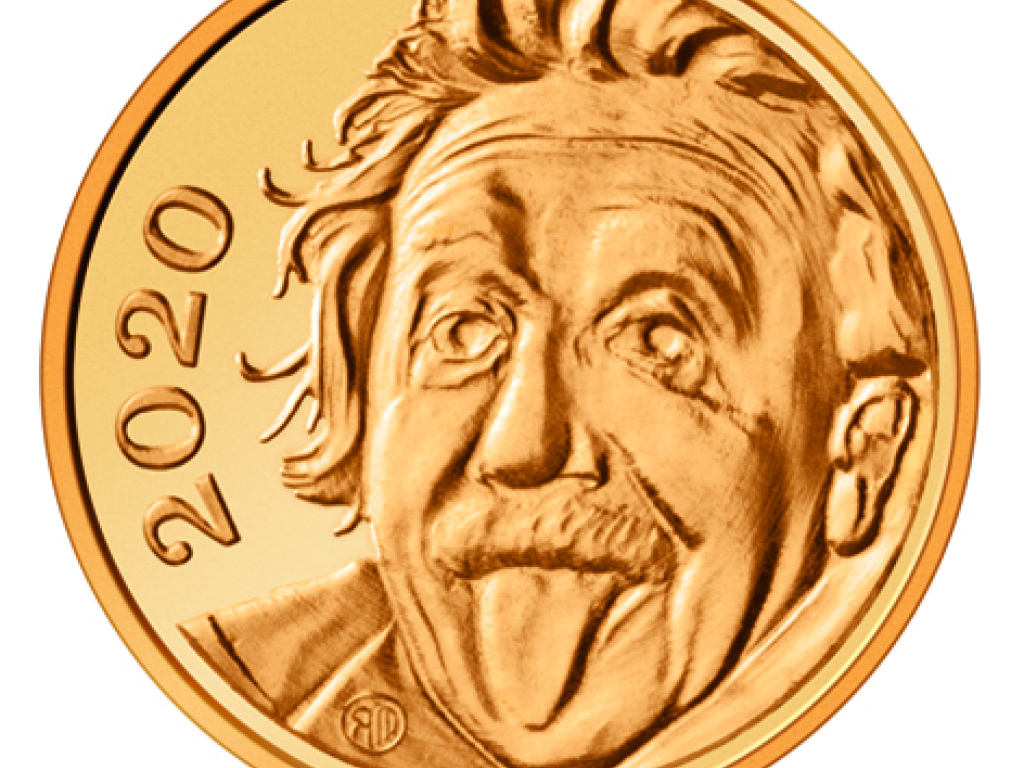 La pièce d'or créée par Swissmint montre le visage d'Albert Einstein sur l'une de ses faces.