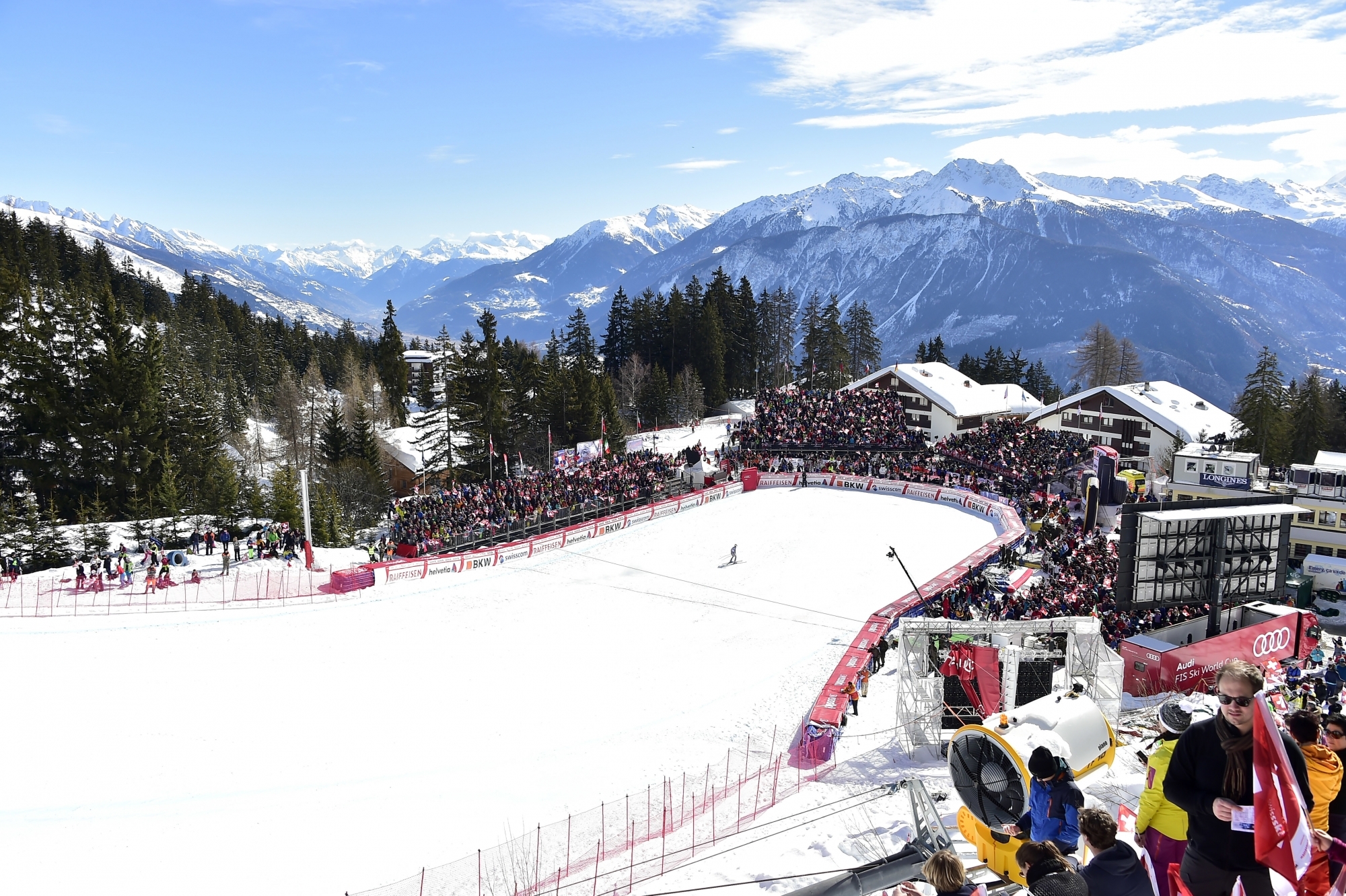 Le stade d'arrivée du Mont-Lachaux à Crans-Montana accueillera trois courses du 21 au 23 février.