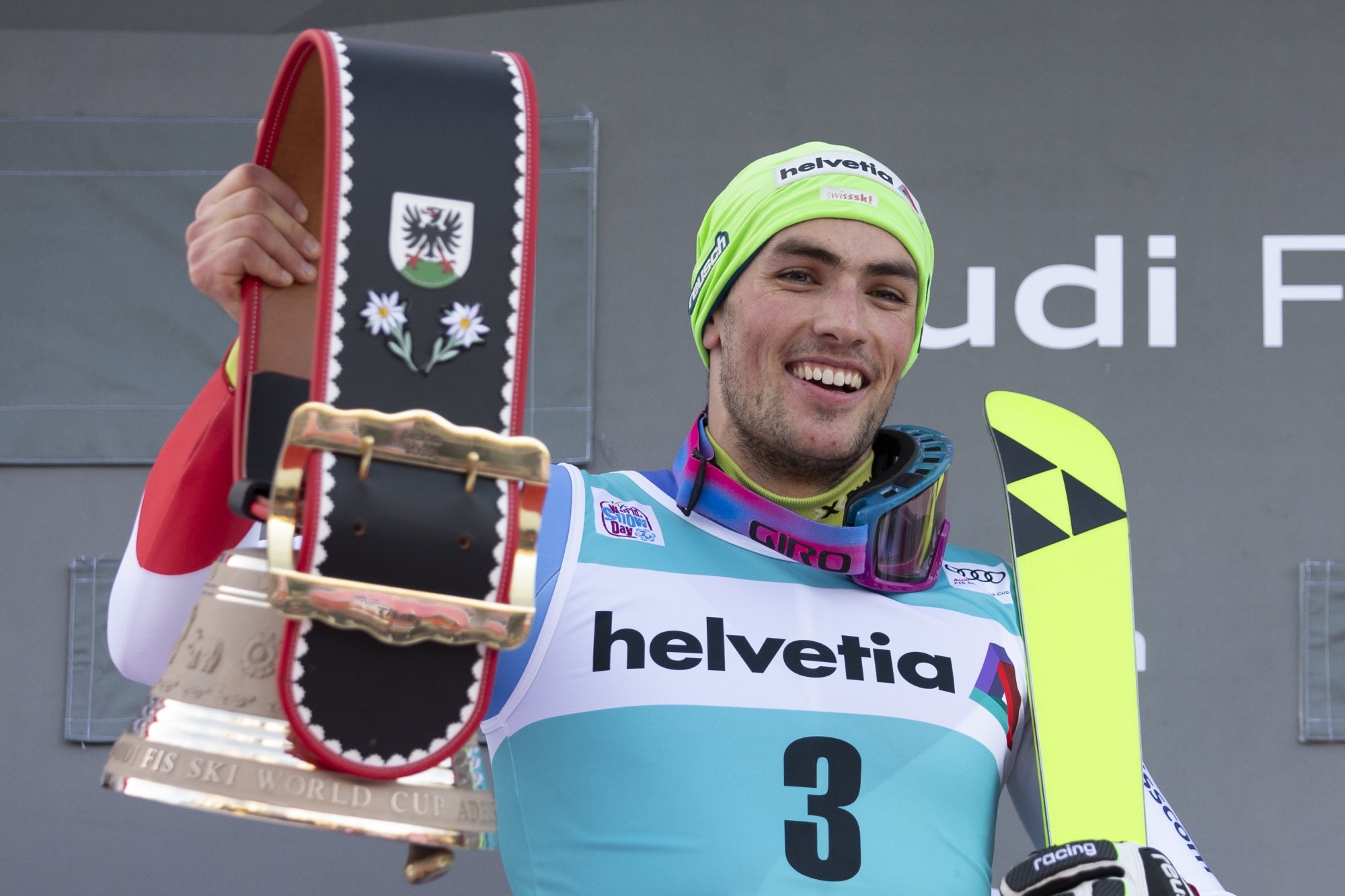 La victoire décrochée à Adelboden restera le moment le plus fort de l'hiver de Daniel Yule.