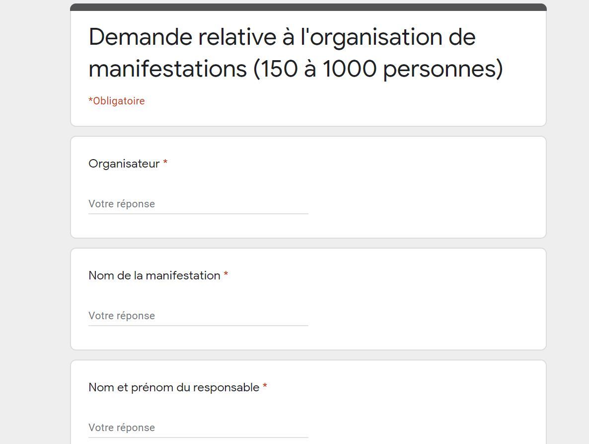 Le document que tous les organisateurs d'événement réunissant entre 150 et 1000 participants doivent désormais remplir.