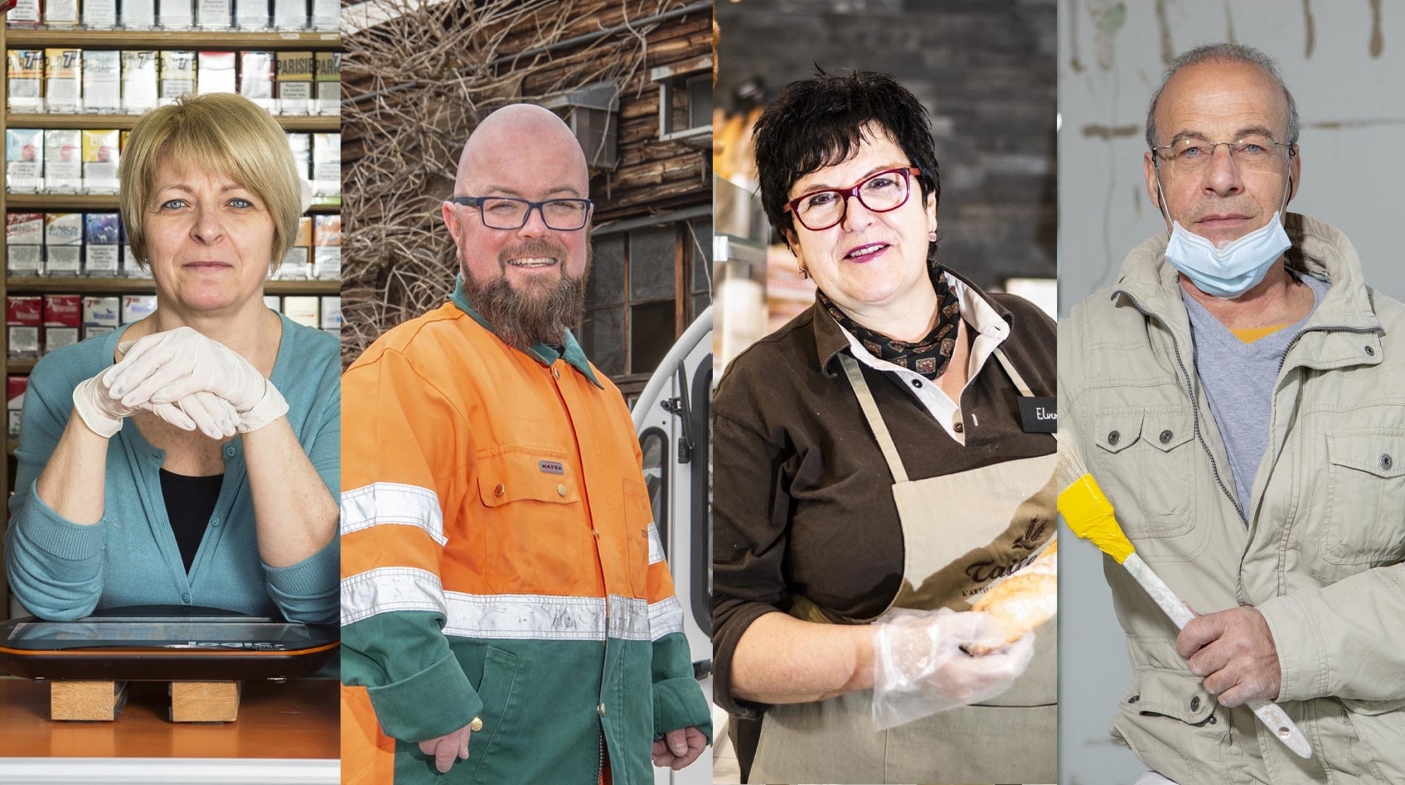 Malgré l'épidémie, Françoise, Eric, Elvine et Maurizio se rendent quotidiennement sur leur lieu de travail afin d'honorer la vocation qui les habite.