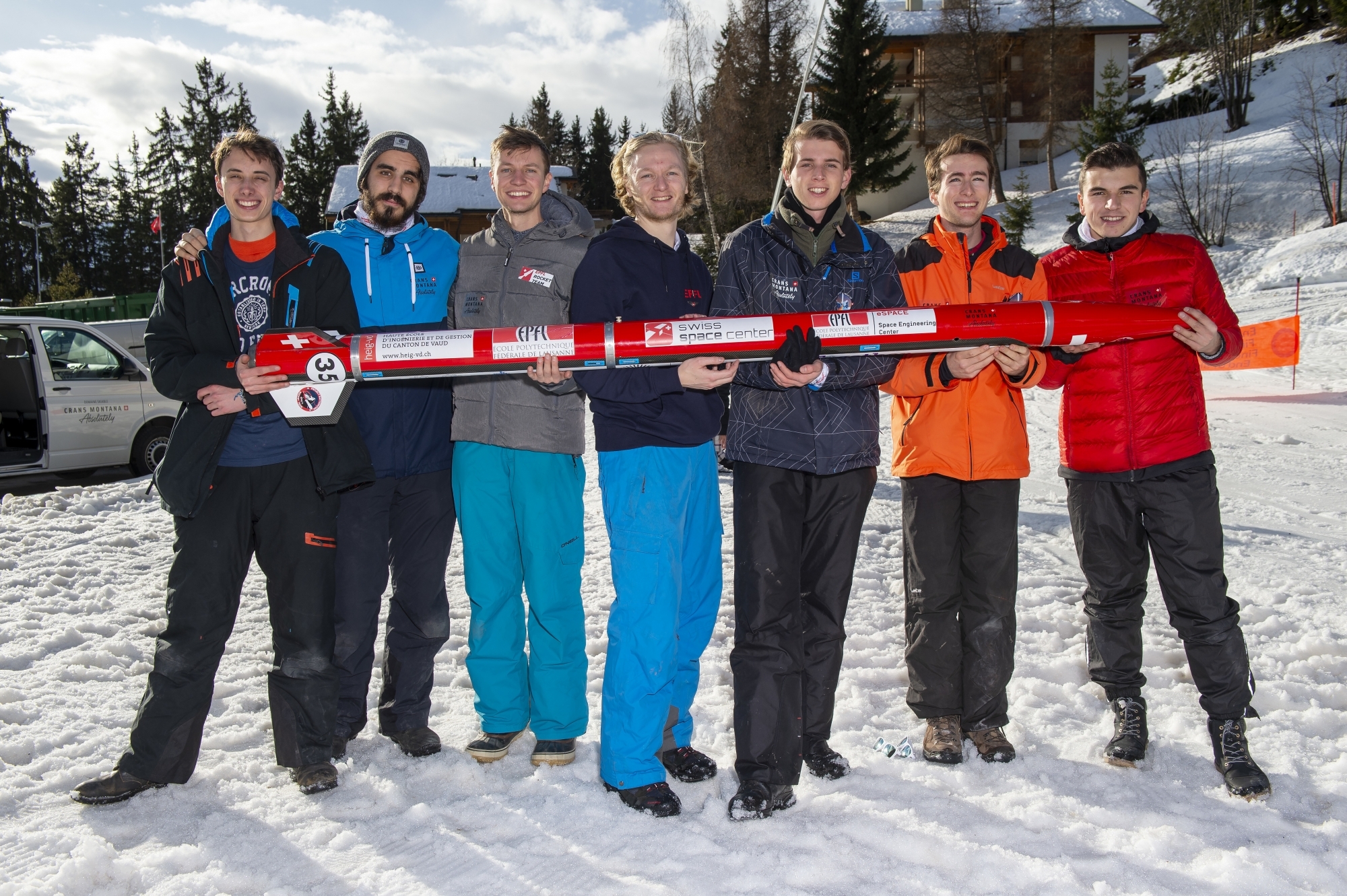 L'EPFL Rocket Team à Crans-Montana lors des essais de décembre 2019.
