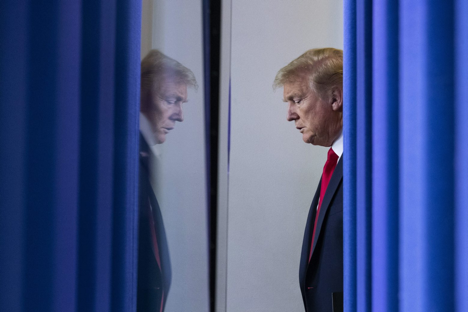 President Donald Trump arrives to speak about the coronavirus in the James Brady Press Briefing Room of the White House, Wednesday, April 22, 2020, in Washington. (AP Photo/Alex Brandon)
Donald Trump Pictures of the Week in North America Photo Gallery
