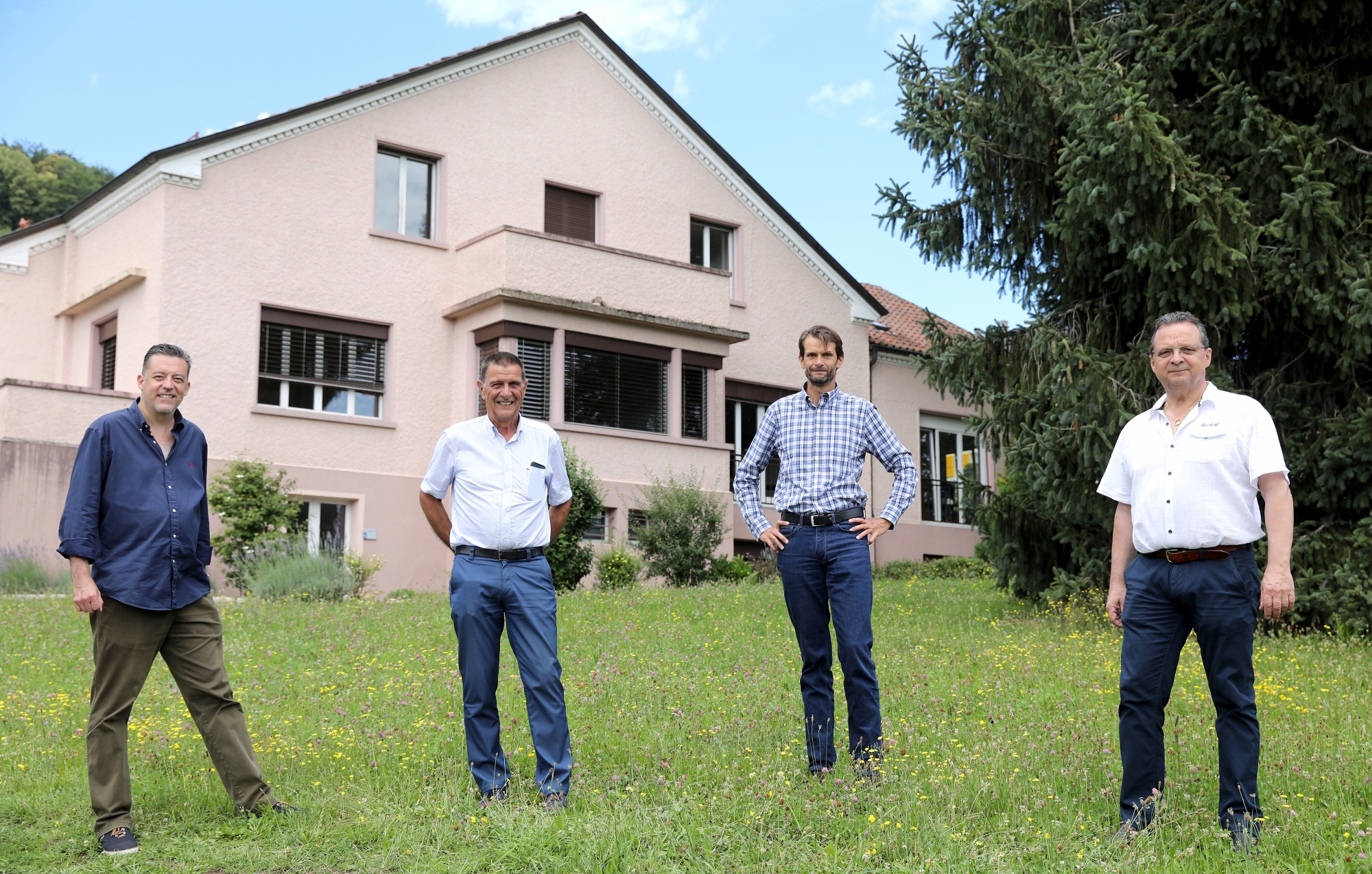 Werner Grange (Saint-Gingolph), Reynold Rinaldi (Vouvry), Laurent Lattion (Vionnaz) et Pierre Zoppelletto (Port-Valais): quatre présidents heureux de collaborer.