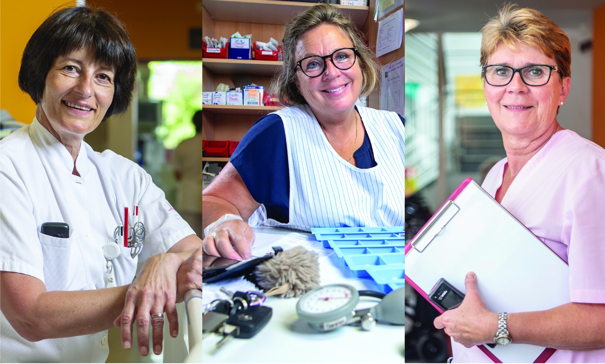 Murielle Joris, Isabelle Oggier et Elisabeth Yerly, trois infirmières valaisannes qui ont vécu la crise en première ligne.