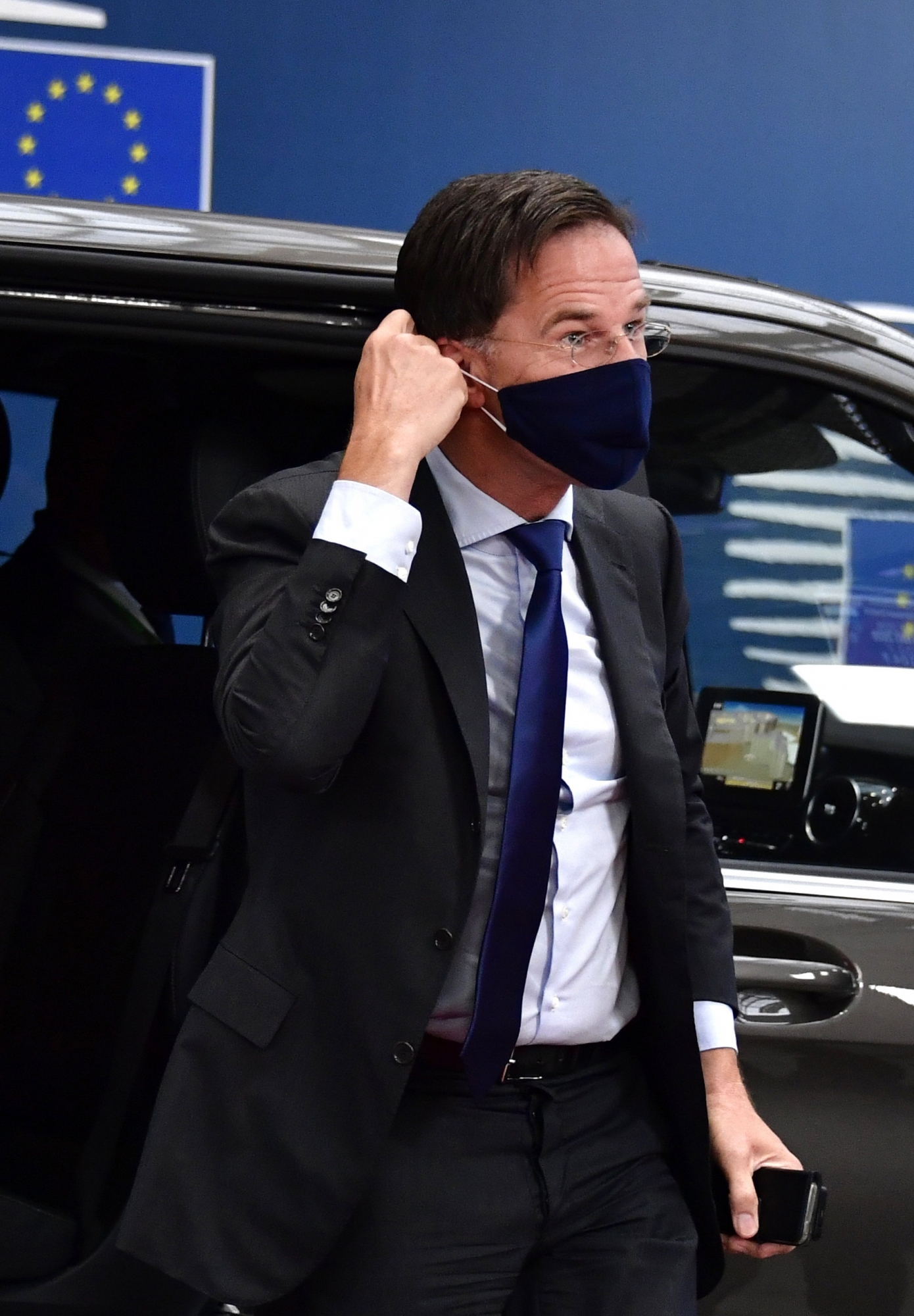 Dutch Prime Minister Mark Rutte arrives for an EU summit at the European Council building in Brussels, Friday, July 17, 2020. Leaders from 27 European Union nations meet face-to-face on Friday for the first time since February, despite the dangers of the coronavirus pandemic, to assess an overall budget and recovery package spread over seven years estimated at some 1.75 trillion to 1.85 trillion euros. (John Thys, Pool Photo via AP) ArcInfo