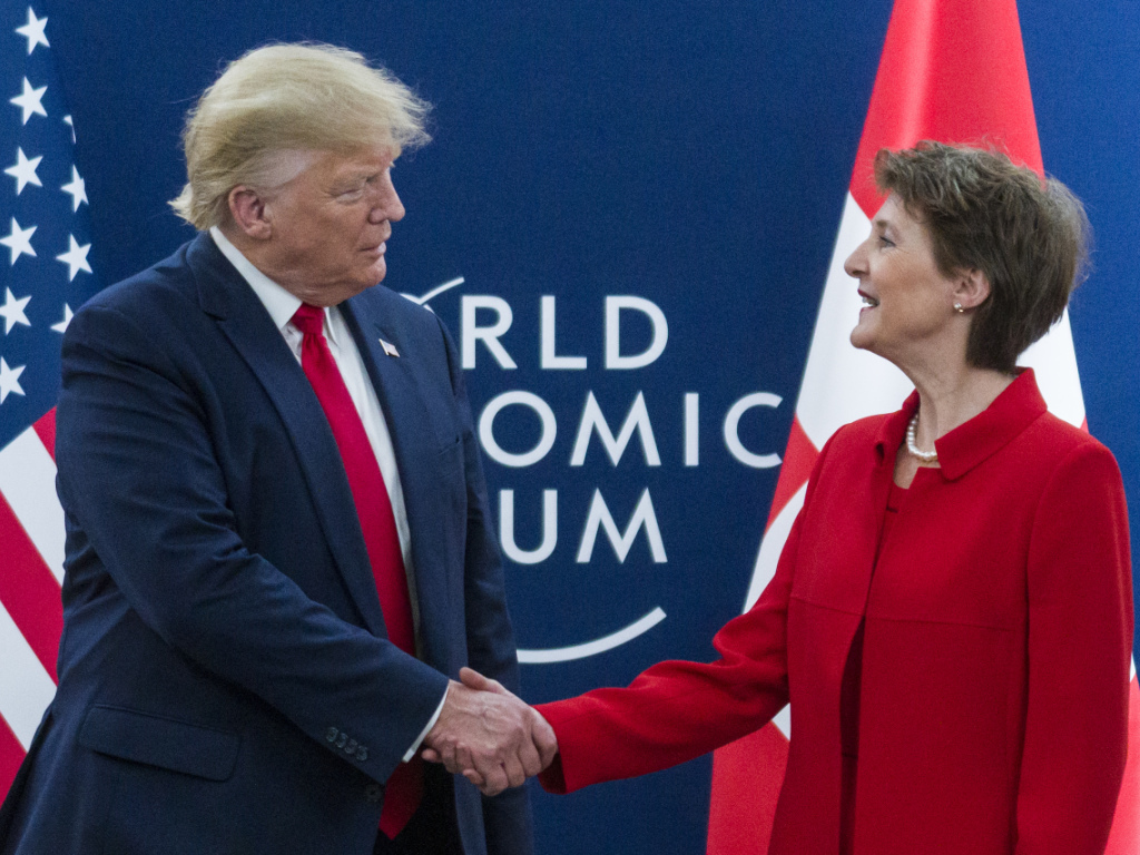 Donald Trump avait rencontré Simonetta Sommaruga lors du dernier Forum économique mondial (WEF) de Davis, en janvier (archives).