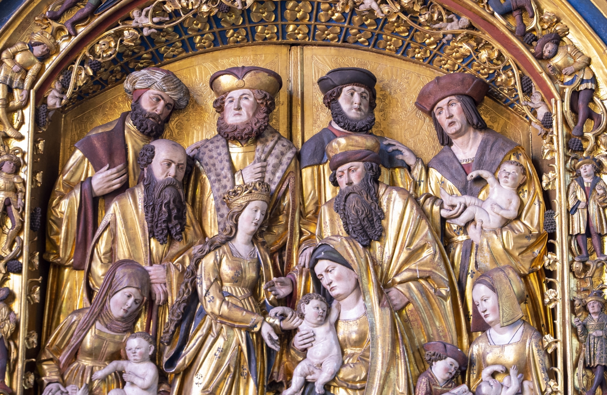 Sur l'autel, Georges Supersaxo a fait représenter toute sa famille selon l'arbre généalogique de Jessé.